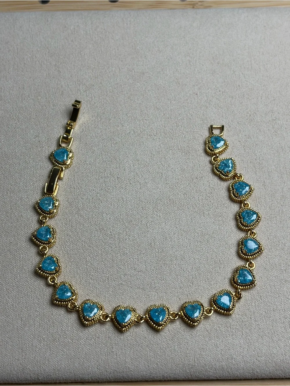 Gold-Plated Bracelet with Turquoise Heart Stones